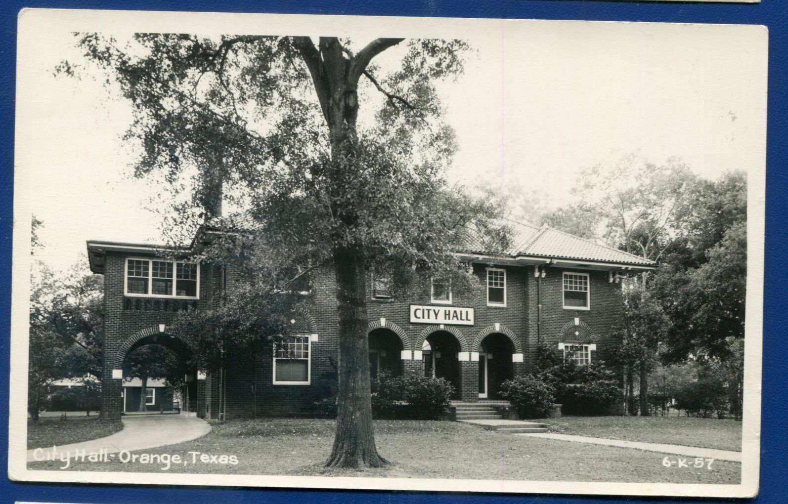Orange Texas tx City Hall 1950s real photo postcard RPPC United