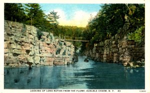 NY - Ausable Chasm. Looking Up Long Rapids from the Flume