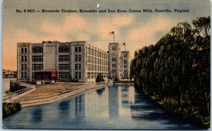 1940s No. 8 Mill Riverside and Dan River Cotton Mills Danville VA Postcard