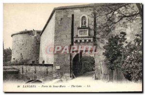 Postcard Langres Old Gate On Walls