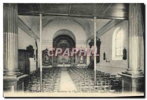 Old Postcard Loches Interior of the Church Saint Antoine