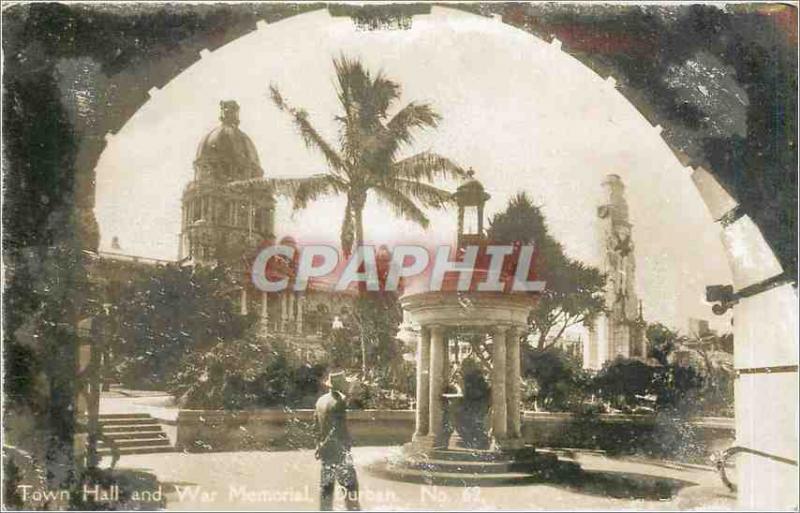 Postcard Old Town Hall and Memorial Was Durban