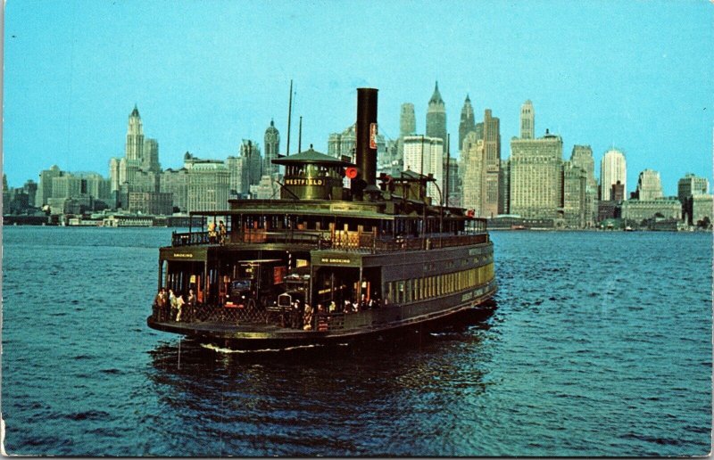 Westfield Jersey Central Ferry Hudson River New NJ Postcard Williamson Library 