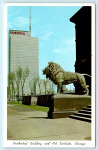 2 Postcards CHICAGO, Illinois IL ~ Art Institute & PRUDENTIAL BUILDING ca 1960s