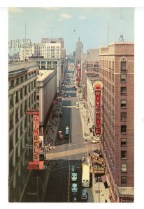 WI - Milwaukee. Wisconsin Avenue Street Scene looking West ca 1956