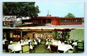 MT. PLEASANT, MI Michigan ~ THE EMBERS RESTAURANT 1960 Roadside Postcard