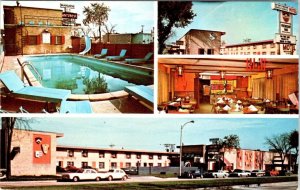 Milwaukee WI Wisconsin BLUE CREST MOTEL & RESTAURANT Pool View ROADSIDE Postcard