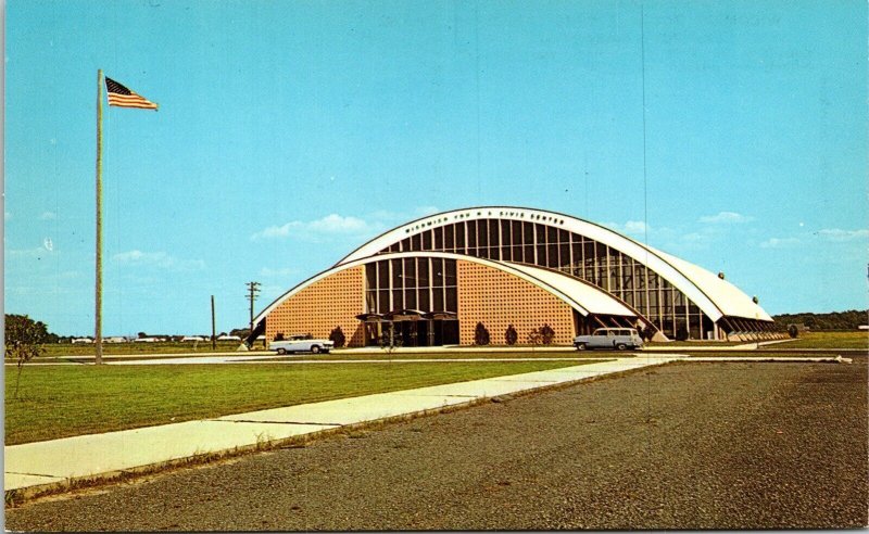 Wicomico Youth Civic Center Salisbury Maryland MD Postcard Old Cars VTG UNP 