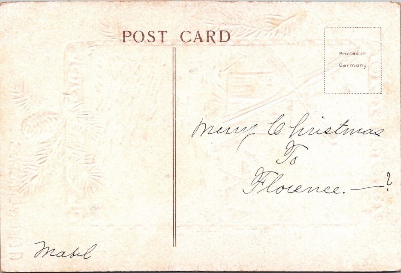 Vintage Postcard Christmas Windmill Winter Scene Ji-10