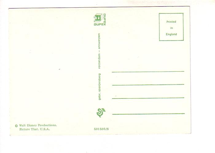 Pluto, Silver Foil Disney Cartoon Postcard, Dufex,