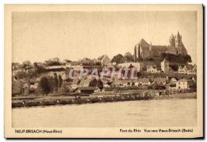 Postcard Neuf Brisach Old Rhine Bridge View Towards Breisach