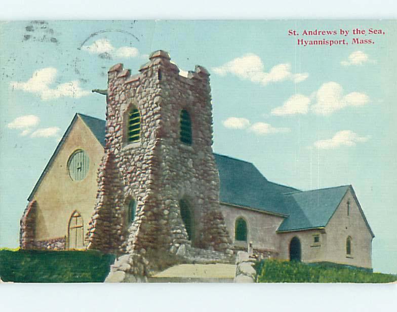 Divided-Back HYANNISPORT CHURCH SCENE Cape Cod Massachusetts MA L6197
