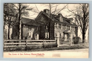 Home Of General Anthony Wayne, Vintage Paoli Pennsylvania Postcard