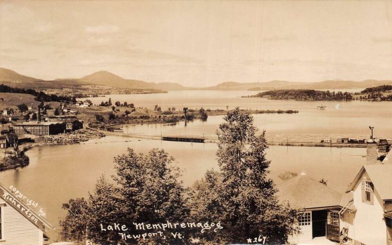 Newport Vermont Lake Memphremagog Scenic View Real Photo Postcard AA59393