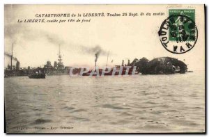 Old Postcard Boat Toulon Liberte Disaster