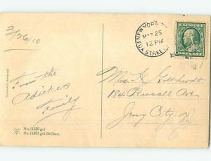 Pre-Linen easter CUTE LARGE CHICKS LOOKING AT VIOLET FLOWERS hr2600