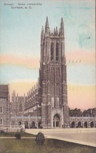 North Carolina Durham Chapel Duke University 1937 Handcolored Albertype