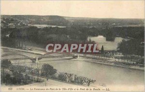 Old Postcard Panorama Lyon's Tete d'Or Park and the Bridge Loop