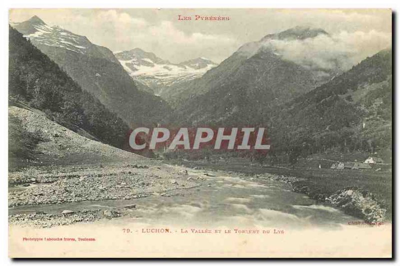 Old Postcard Luchon la Vallee and Lus torrent