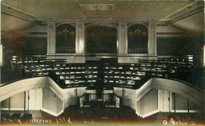 Oberlin Ohio Interior 1st ME Church Leiter C-1910 RPPC Photo Postcard 22-2207