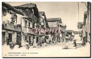 Old Postcard Fuenterrabia Calle De Santiago