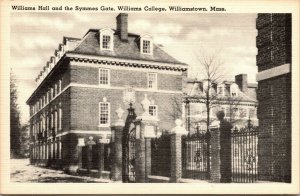 Vtg Williamstown MA Williams Hall & Symmes Gate Williams College 1930s Postcard