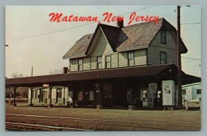 MATAWAN NJ TRAIN STATION RAILROAD RAILWAY DEPOT VINTAGE POSTCARD