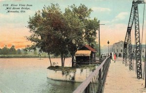 River View Mill Street Bridge People Menasha WI DB VTG P115