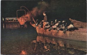 Japan Cormorant Fishing At Night For Ayu Trout River Nagara Postcard C284