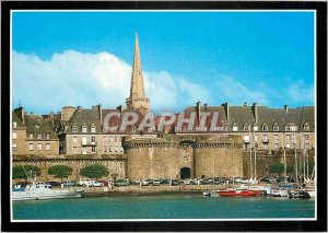 Modern Postcard St Malo Privateer Cite Les Remparts steeple its big door and ...