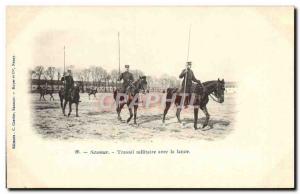 Old Postcard Horse Riding Equestrian Saumur Military Working with spear