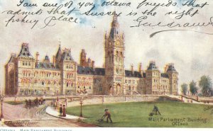 Vintage Postcard 1905 Main Parliament Building Ottawa Canada Raphael Truck & Son