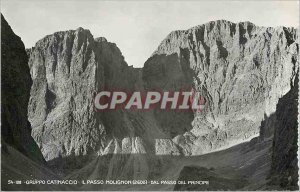 Old Postcard Gruppo Catinaccio Il Passo Molignon (2600) dal Passo del Principe
