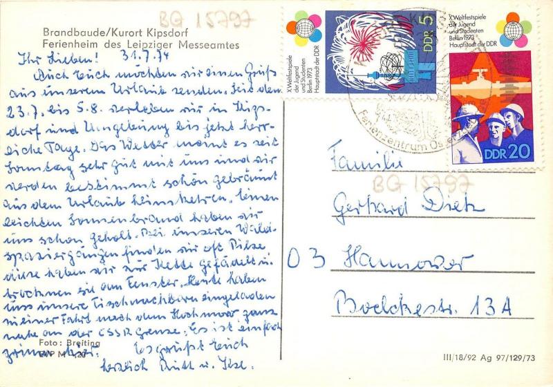 BG15797 brandbaude kipsdorf ferienheim des leipziger    germany CPSM 14.5x9cm