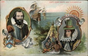 Captain John Smith Pocahontas Native American Indigenous History c1910 Postcard