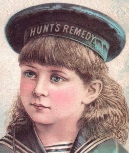 1883 Hunt's Remedy Co. C.O. Bingham Druggist Child Sailor Suit F132