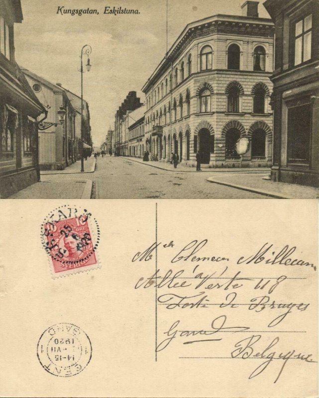 sweden, ESKILSTUNA, Kungsgatan (1920) Postcard