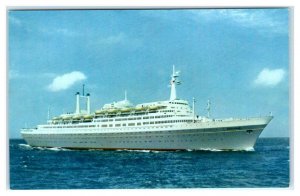 SS ROTTERDAM ~ Holland-America Line FLAGSHIP c1960s Netherlands Ship Postcard