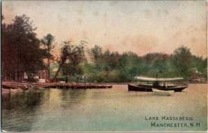 Steamboat on Lake Massabesic Manchester NH Undivided Back Vintage Postcard R24