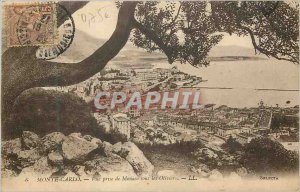 Old Postcard MOSTE CARLO � View from Monaco under the Olives
