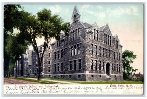 1906 St. Mary's School and Convent Little Falls New York NY Antique Postcard 