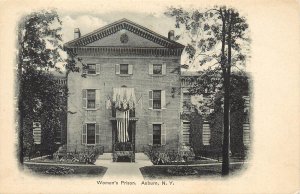 Vintage Postcard Women's Prison Auburn NY Cayuga County, Decorated with Flags