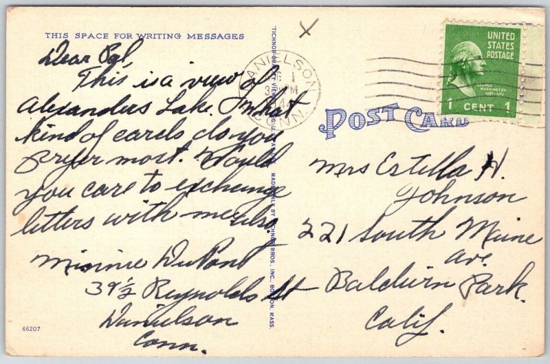 Danielson Connecticut 1944 Postcard Boats