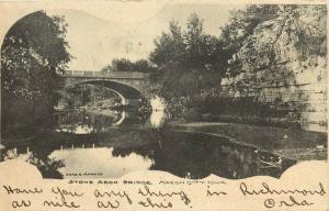 c1906 Lithograph Postcard; Stone Arch Bridge, Mason City IA Cerro Gordo County