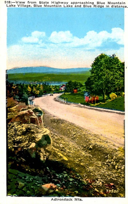 NY - Adirondacks, Blue Mountain Lake. Village Approach