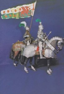 Henry Tudor Mounted Horse Bosworth Village Model Leicester Battlefield Postcard