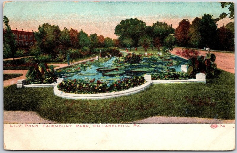Lily Pond Fairmount Park Philadelphia Pennsylvania PA Attraction Postcard
