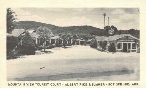 MOUNTAIN VIEW TOURIST COURT Hot Springs, AR Roadside c1940s Vintage Postcard