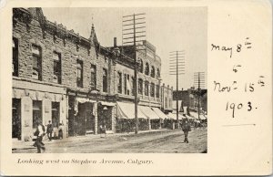 Stephen Avenue Calgary Alberta AB c1903 Unused Litho Postcard F86