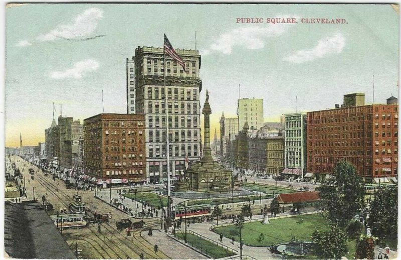 1908 postcard, Public Square, Cleveland, Ohio 